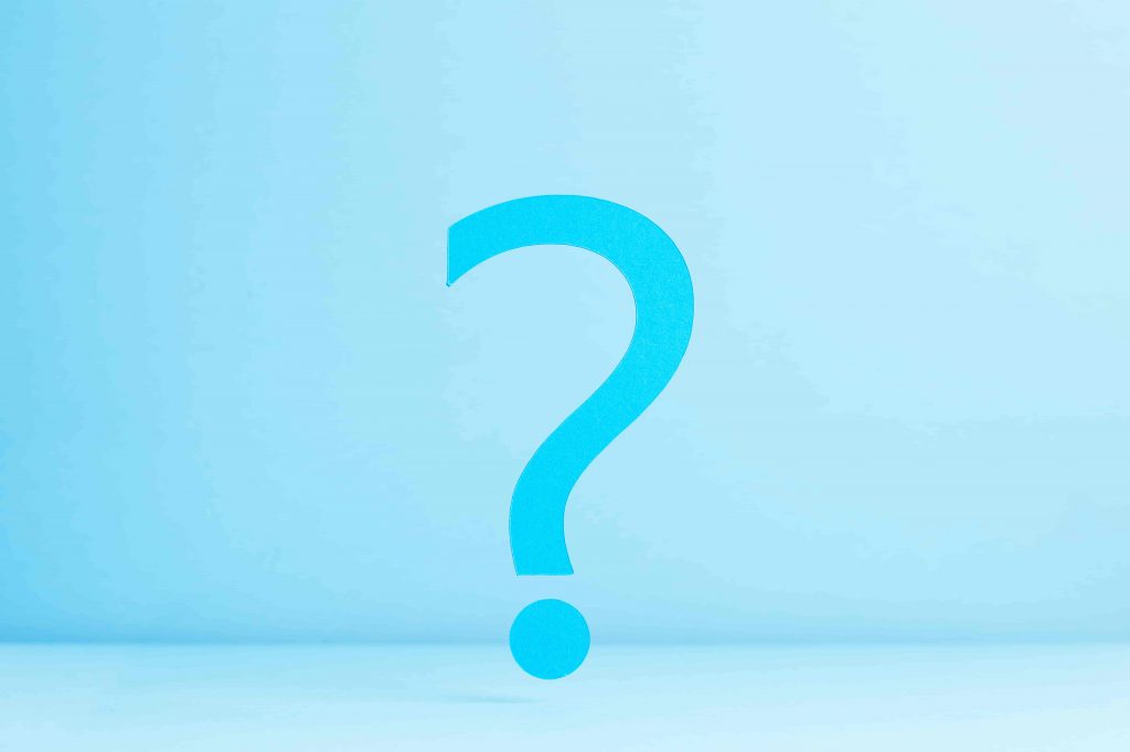 blue question mark in a lighter blue background