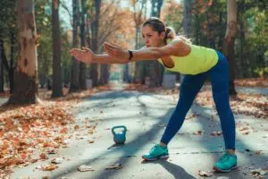 Woman doing some stretching in the park